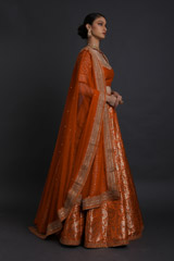 Orange Banarasi Lehengauntitled (3 of 9)